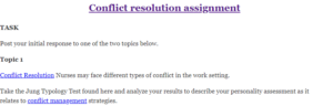 Conflict resolution assignment 