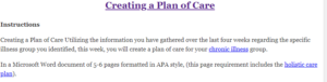 Creating a Plan of Care